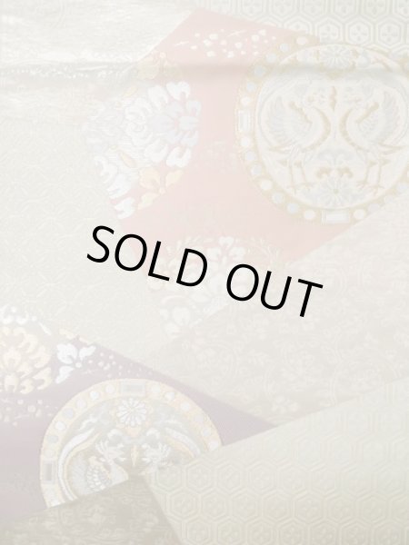 画像4: L0928X 袋帯 女性用着物 シルク（正絹）   オフ　ホワイト 唐花 【中古】 【USED】 【リサイクル】 ★★★★☆ (4)