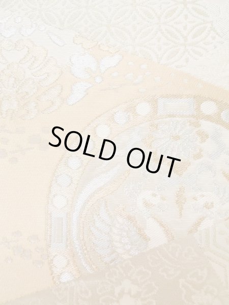 画像6: L0928X 袋帯 女性用着物 シルク（正絹）   オフ　ホワイト 唐花 【中古】 【USED】 【リサイクル】 ★★★★☆ (6)