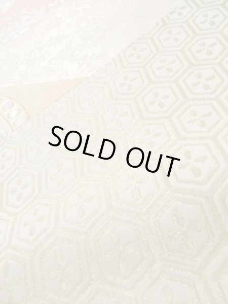 画像12: L0928X 袋帯 女性用着物 シルク（正絹）   オフ　ホワイト 唐花 【中古】 【USED】 【リサイクル】 ★★★★☆ (12)