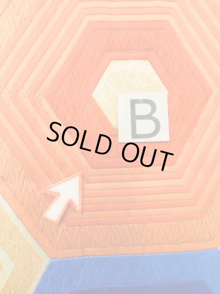 画像13: L0928Y 袋帯 女性用着物 シルク(正絹)   青 亀甲 【中古】 【USED】 【リサイクル】 ★★★☆☆ (13)