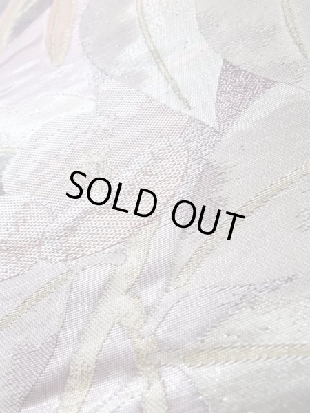 画像9: L0928Z 袋帯 女性用着物 シルク（正絹） 深い 茶色み 紫色 椿 【中古】 【USED】 【リサイクル】 ★★★★☆ (9)