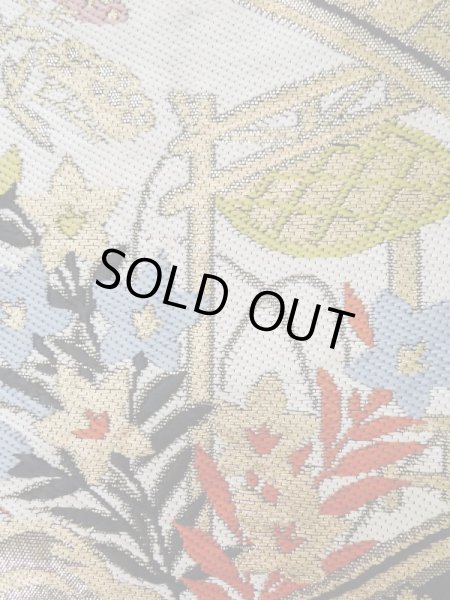 画像8: L0929D 袋帯 女性用着物 シルク（正絹）   黒 菊 【中古】 【USED】 【リサイクル】 ★★☆☆☆ (8)