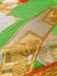 画像9: L1005B 袋帯 女性用着物 シルク（正絹）   緑色 菊 【中古】 【USED】 【リサイクル】 ★★★☆☆ (9)