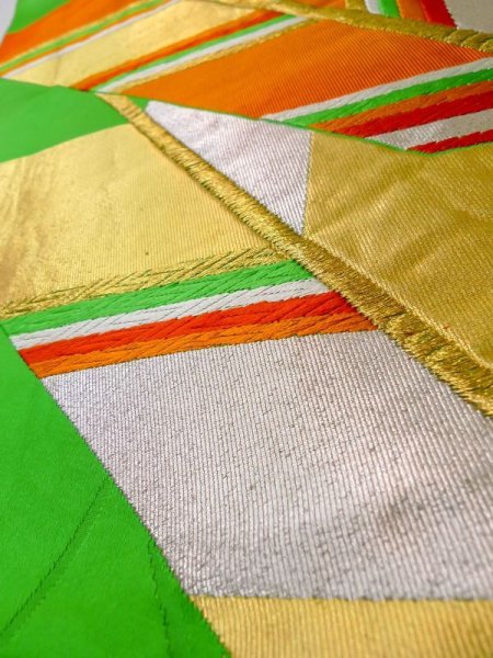 画像8: L1005F 袋帯 女性用着物 シルク(正絹)   緑色  【中古】 【USED】 【リサイクル】 ★★★☆☆ (8)