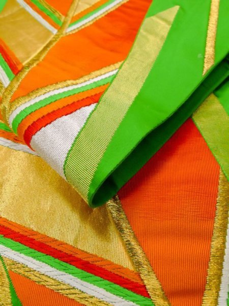 画像11: L1005F 袋帯 女性用着物 シルク(正絹)   緑色  【中古】 【USED】 【リサイクル】 ★★★☆☆ (11)