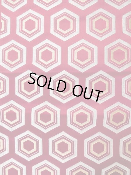 画像4: L1005H 袋帯 女性用着物 シルク(正絹)   えんじ 亀甲 【中古】 【USED】 【リサイクル】 ★★★★☆ (4)