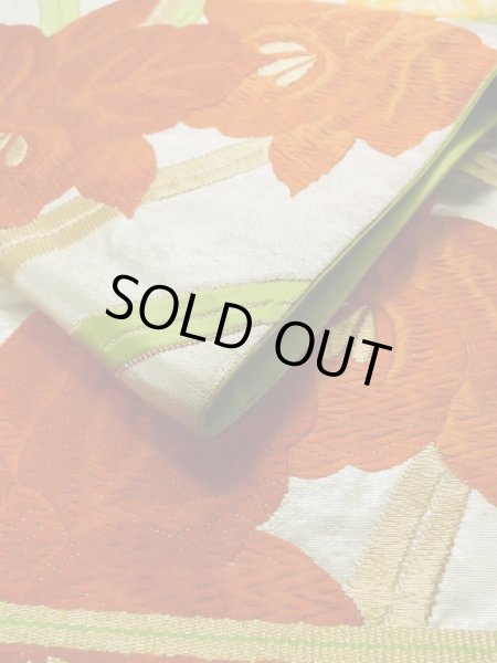 画像11: L1005J 袋帯 女性用着物 シルク（正絹）   銀色 あやめ 【中古】 【USED】 【リサイクル】 ★★★☆☆ (11)