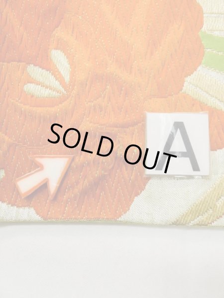 画像12: L1005J 袋帯 女性用着物 シルク（正絹）   銀色 あやめ 【中古】 【USED】 【リサイクル】 ★★★☆☆ (12)