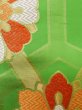 画像8: L1005Z 袋帯 女性用着物 シルク（正絹）   黄緑色 花 【中古】 【USED】 【リサイクル】 ★★★☆☆ (8)