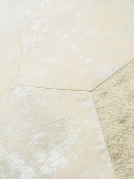 画像8: L1012B 袋帯 女性用着物 シルク(正絹)   オフ ホワイト 亀甲 【中古】 【USED】 【リサイクル】 ★★☆☆☆ (8)