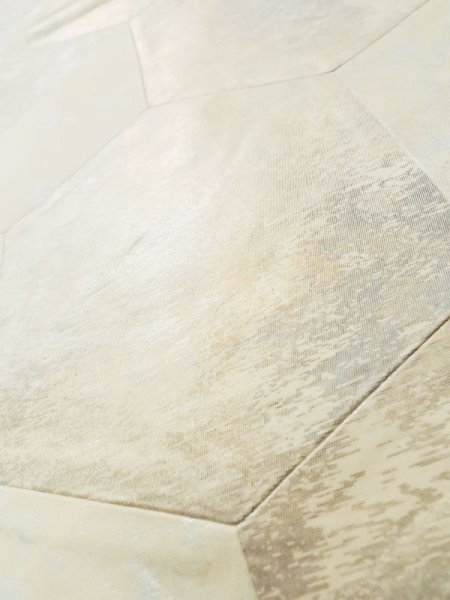 画像9: L1012B 袋帯 女性用着物 シルク(正絹)   オフ ホワイト 亀甲 【中古】 【USED】 【リサイクル】 ★★☆☆☆ (9)