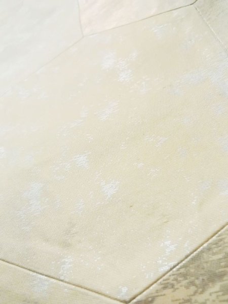 画像10: L1012B 袋帯 女性用着物 シルク(正絹)   オフ ホワイト 亀甲 【中古】 【USED】 【リサイクル】 ★★☆☆☆ (10)