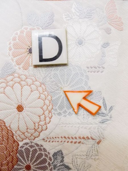 画像16: L1012G 袋帯 女性用着物 シルク(正絹)   オフ ホワイト ぼたん 【中古】 【USED】 【リサイクル】 ★★☆☆☆ (16)