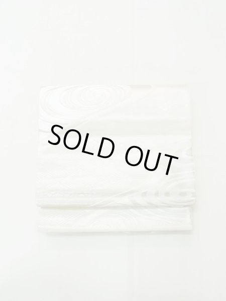 画像2: L1012L 袋帯 女性用着物 シルク(正絹)   銀色 流水 【中古】 【USED】 【リサイクル】 ★★★★☆ (2)