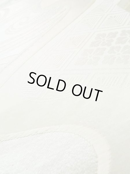 画像8: L1012L 袋帯 女性用着物 シルク(正絹)   銀色 流水 【中古】 【USED】 【リサイクル】 ★★★★☆ (8)