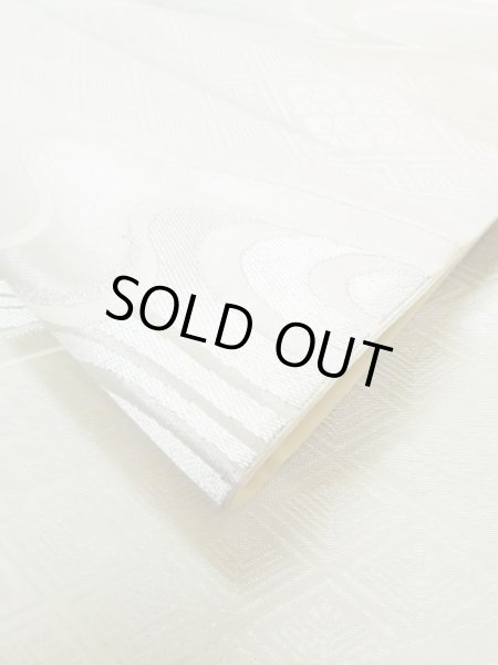 画像11: L1012L 袋帯 女性用着物 シルク(正絹)   銀色 流水 【中古】 【USED】 【リサイクル】 ★★★★☆ (11)