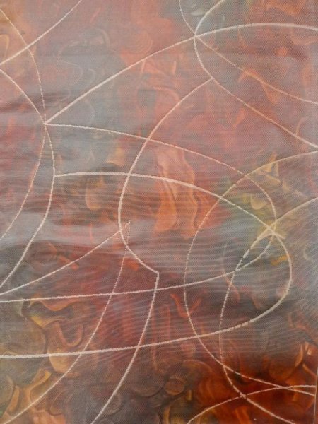 画像4: L1012O 袋帯 女性用着物 シルク(正絹)   マルチカラー 抽象的模様 【中古】 【USED】 【リサイクル】 ★★★☆☆ (4)