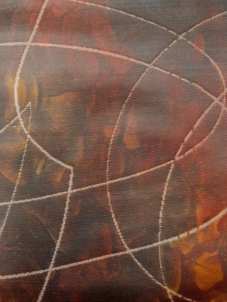 画像5: L1012O 袋帯 女性用着物 シルク(正絹)   マルチカラー 抽象的模様 【中古】 【USED】 【リサイクル】 ★★★☆☆ (5)