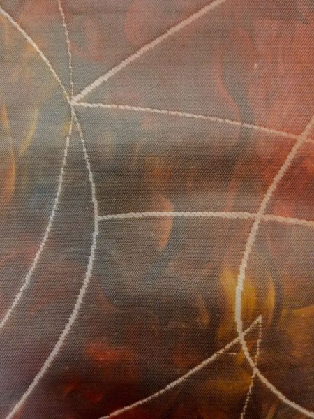 画像6: L1012O 袋帯 女性用着物 シルク(正絹)   マルチカラー 抽象的模様 【中古】 【USED】 【リサイクル】 ★★★☆☆ (6)