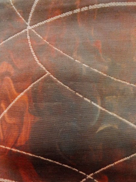 画像7: L1012O 袋帯 女性用着物 シルク(正絹)   マルチカラー 抽象的模様 【中古】 【USED】 【リサイクル】 ★★★☆☆ (7)