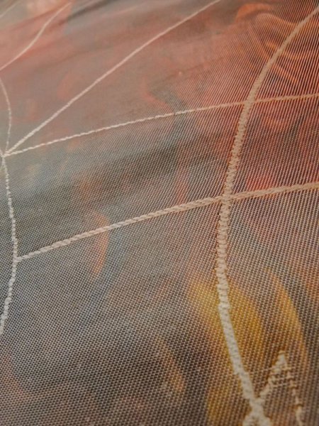 画像10: L1012O 袋帯 女性用着物 シルク(正絹)   マルチカラー 抽象的模様 【中古】 【USED】 【リサイクル】 ★★★☆☆ (10)