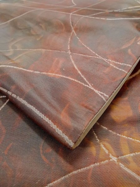 画像11: L1012O 袋帯 女性用着物 シルク(正絹)   マルチカラー 抽象的模様 【中古】 【USED】 【リサイクル】 ★★★☆☆ (11)