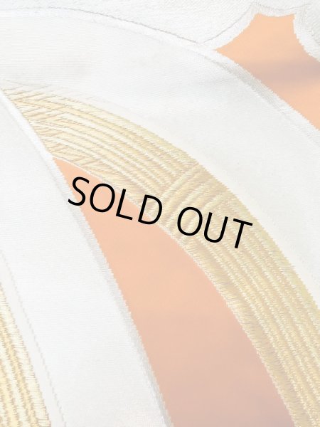 画像6: L1012R 袋帯 女性用着物 シルク(正絹)   橙色 花 【中古】 【USED】 【リサイクル】 ★★★★☆ (6)