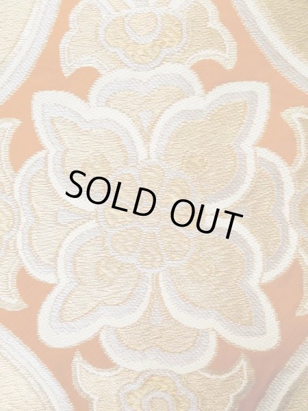 画像5: L1012W 袋帯 女性用着物 シルク(正絹)  淡い 橙色 更紗 【中古】 【USED】 【リサイクル】 ★★★☆☆ (5)