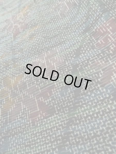 画像10: L1019A  紬 女性用着物  シルク(正絹) 淡い 深い 緑色, 花 深い【中古】 【USED】 【リサイクル】 ★★★★☆ (10)