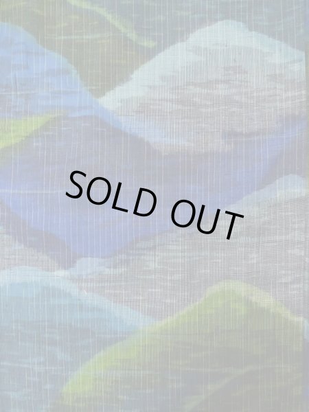 画像4: L1019E  紬 女性用着物  シルク（正絹）  淡い 青, 抽象的模様 淡い【中古】 【USED】 【リサイクル】 ★★★☆☆ (4)