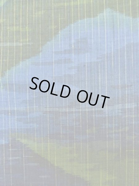 画像6: L1019E  紬 女性用着物  シルク（正絹）  淡い 青, 抽象的模様 淡い【中古】 【USED】 【リサイクル】 ★★★☆☆ (6)