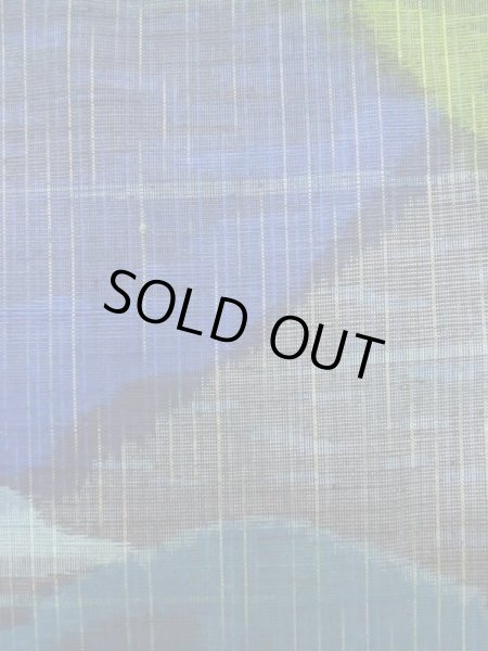 画像8: L1019E  紬 女性用着物  シルク（正絹）  淡い 青, 抽象的模様 淡い【中古】 【USED】 【リサイクル】 ★★★☆☆ (8)