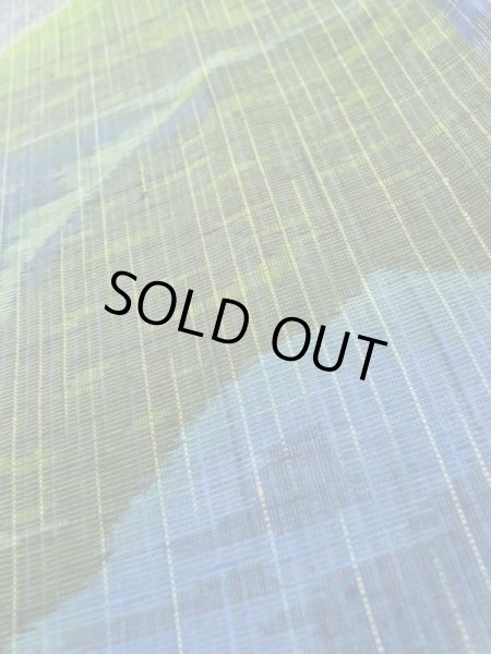 画像9: L1019E  紬 女性用着物  シルク（正絹）  淡い 青, 抽象的模様 淡い【中古】 【USED】 【リサイクル】 ★★★☆☆ (9)