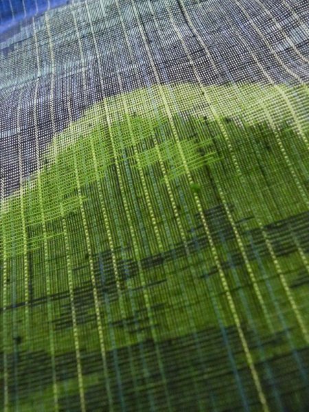 画像10: L1019E  紬 女性用着物  シルク(正絹)  淡い 青, 抽象的模様 淡い【中古】 【USED】 【リサイクル】 ★★★☆☆ (10)