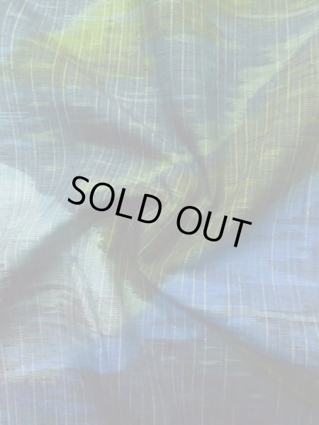 画像13: L1019E  紬 女性用着物  シルク（正絹）  淡い 青, 抽象的模様 淡い【中古】 【USED】 【リサイクル】 ★★★☆☆ (13)