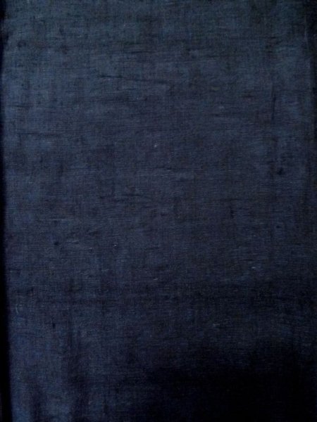 画像4: L1019G  紬 女性用着物  シルク（正絹）  深い 青,  【中古】 【USED】 【リサイクル】 ★★★☆☆ (4)