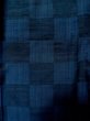 画像4: L1019I  紬 女性用着物 市松模様 シルク（正絹）  深い 青,  【中古】 【USED】 【リサイクル】 ★★★☆☆ (4)