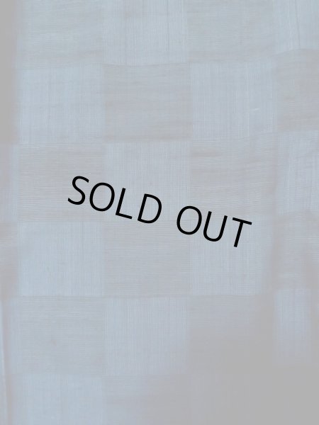 画像4: L1019I  紬 女性用着物 市松模様 シルク(正絹)  深い 青,  【中古】 【USED】 【リサイクル】 ★★★☆☆ (4)