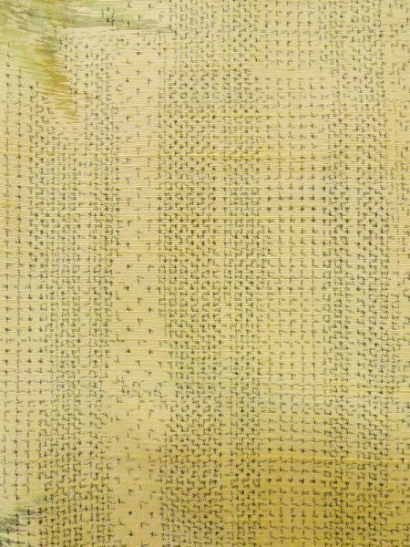 画像7: L1019M  紬 女性用着物  シルク(正絹)   アイボリー, 笹 【中古】 【USED】 【リサイクル】 ★★☆☆☆ (7)