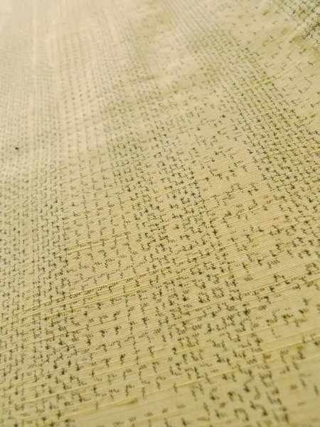 画像10: L1019M  紬 女性用着物  シルク(正絹)   アイボリー, 笹 【中古】 【USED】 【リサイクル】 ★★☆☆☆ (10)