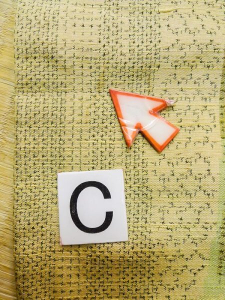 画像15: L1019M  紬 女性用着物  シルク(正絹)   アイボリー, 笹 【中古】 【USED】 【リサイクル】 ★★☆☆☆ (15)