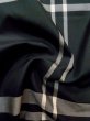 画像10: L1019Q  紬 女性用着物 裏、染み黄変多数 シルク（正絹）   黒, チェック柄 【中古】 【USED】 【リサイクル】 ★★☆☆☆ (10)