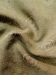 画像12: L1019U  織 女性用着物  シルク（正絹） 淡い 茶色み 黄緑色, 抽象的模様 【中古】 【USED】 【リサイクル】 ★★☆☆☆ (12)