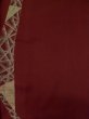 画像5: L1019V  織 女性用着物  シルク（正絹）   えんじ, 幾何学模様 【中古】 【USED】 【リサイクル】 ★★★☆☆ (5)