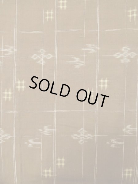 画像3: L1020C Mint  紬 女性用着物  ウール   茶色, 抽象的模様 【中古】 【USED】 【リサイクル】 ★★★★☆ (3)