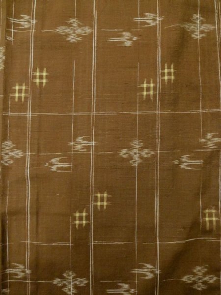 画像4: L1020C Mint  紬 女性用着物  ウール   茶色, 抽象的模様 【中古】 【USED】 【リサイクル】 ★★★★☆ (4)