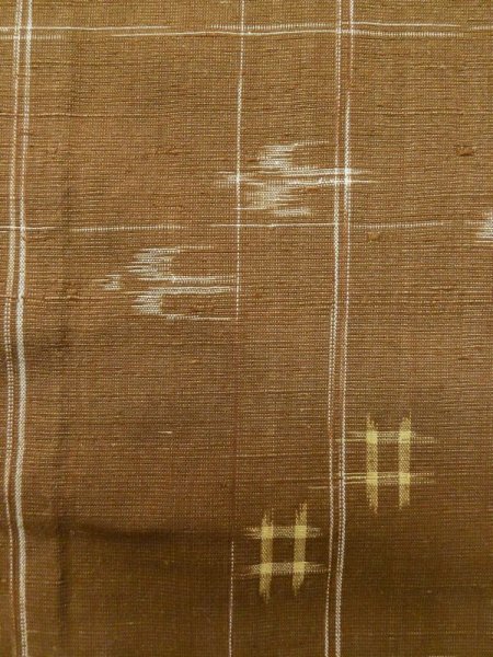 画像6: L1020C Mint  紬 女性用着物  ウール   茶色, 抽象的模様 【中古】 【USED】 【リサイクル】 ★★★★☆ (6)