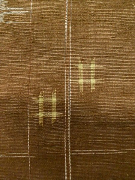 画像7: L1020C Mint  紬 女性用着物  ウール   茶色, 抽象的模様 【中古】 【USED】 【リサイクル】 ★★★★☆ (7)