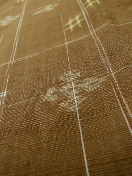 画像9: L1020C Mint  紬 女性用着物  ウール   茶色, 抽象的模様 【中古】 【USED】 【リサイクル】 ★★★★☆ (9)