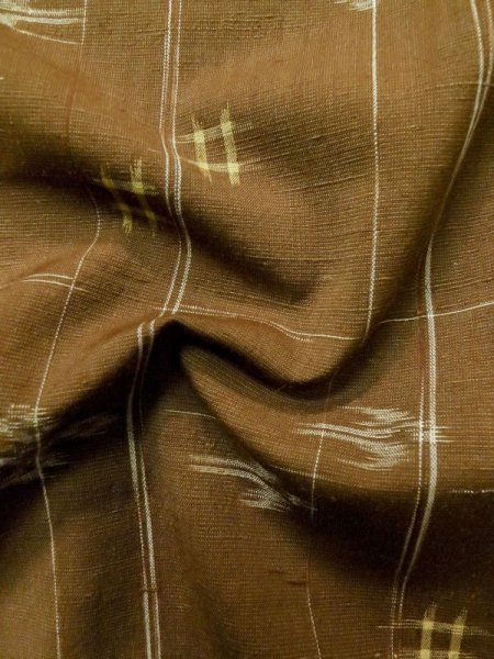 画像12: L1020C Mint  紬 女性用着物  ウール   茶色, 抽象的模様 【中古】 【USED】 【リサイクル】 ★★★★☆ (12)